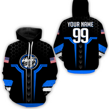 Load image into Gallery viewer, Adult&amp;Kid Blue Custom Dirt Bike Jersey Motocross Jersey Upf30+ Motocross Shirt| CTP78