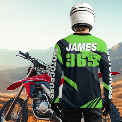 Custom Green Motocross Jersey Dirt Bike Shirt Men for Kid Women Motorcycle Shirts XM341