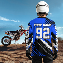 Load image into Gallery viewer, Personalized Blue Racing Jersey Motocross for Men Women Kid Upf30+ Youth Off-Road Racing Jersey DNT02