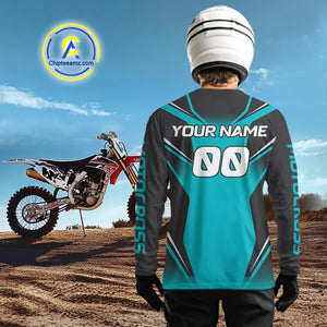 Blue Motocross Racing Jersey Custom Dirt Bike Shirt for Kid Women Men Off road Shirts XM375