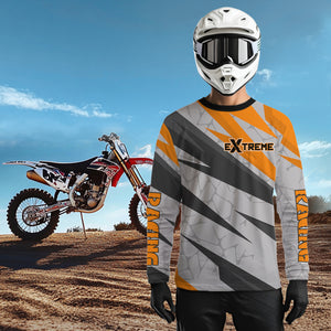 Custom Motocross Jersey Orange Dirt Bike Jersey for Men Kid Women Long Sleeves Upf30+ XM352