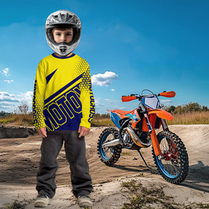 Blue Yellow Motocross Racing Jersey Dirt Bike Shirt Men Kid Women Motorcycle Shirt XM364