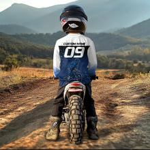 Load image into Gallery viewer, Custom Blue Motocross Jersey Youth Dirt Bike Shirt Men Kid Women Motorcycle Shirts XM340