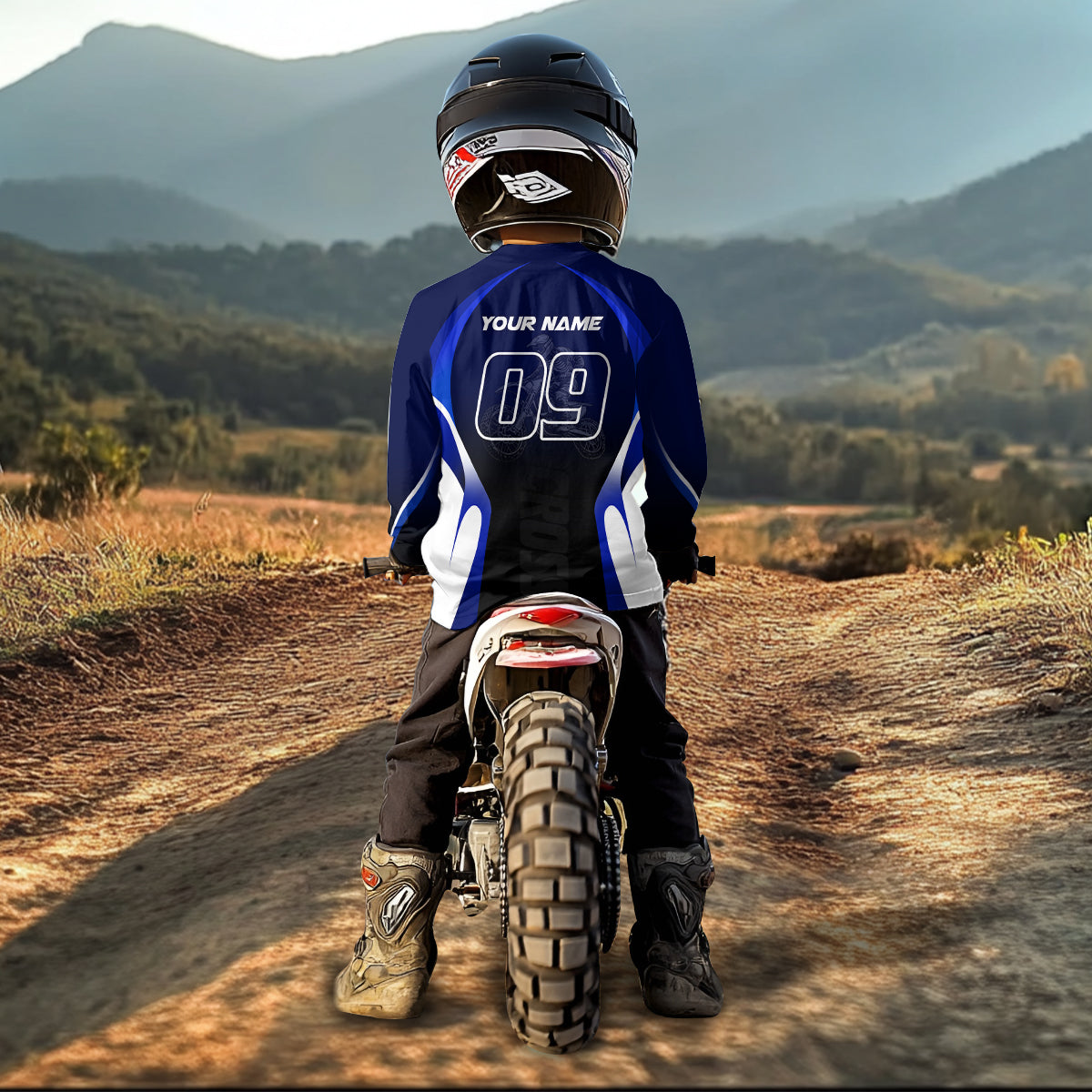 Custom Blue Motocross Jersey for Men Kid Women Racing Dirt Bike Off-road Shirt XM338