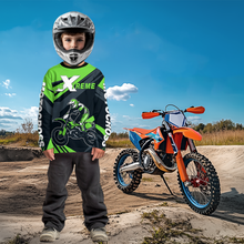 Load image into Gallery viewer, Custom Green Motocross Jersey Dirt Bike Shirt Men for Kid Women Motorcycle Shirts XM341