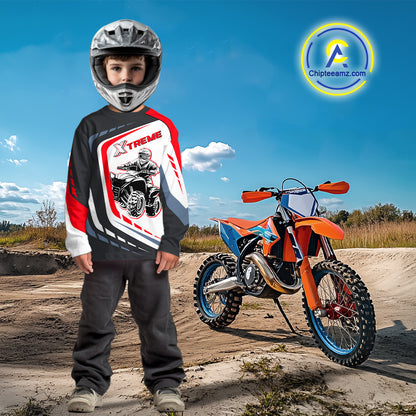 Red ATV Riding Jersey Custom Quad Bike Jersey for Men Kid Women ATV Racing Shirt MX106