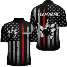 Load image into Gallery viewer, US Red Flag Bowling Shirt for Men Custom Name Polo &amp; Quarter-Zip Bowling Jersey Bowling Team Shirt HNT23