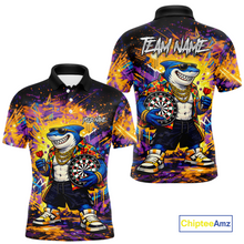 Load image into Gallery viewer, Custom Funny Shark Dart Shirts for Men Darts Team Jerseys Dart Tournament Polo &amp; 1/4 Zip NNT136