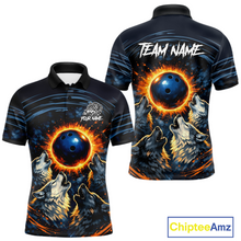 Load image into Gallery viewer, Wolf Bowling Jersey for Men Polo &amp; 1/4 Zip Custom Wolf Bowling Team Shirts Bowling League HNT205