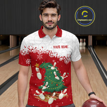 Load image into Gallery viewer, Custom Funny Christmas Bowling Jersey for Men Bowling Team Shirts Polo &amp; 1/4 Zip HNT131