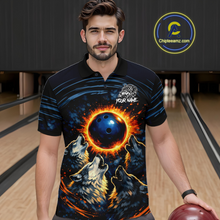 Load image into Gallery viewer, Wolf Bowling Jersey for Men Polo &amp; 1/4 Zip Custom Wolf Bowling Team Shirts Bowling League HNT205
