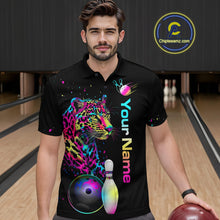 Load image into Gallery viewer, Custom Multicolor Leopard Bowling Shirts For Men Bowling Team Shirt Polo &amp; 1/4 Zip HNT134