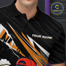 Load image into Gallery viewer, Custom Orange Beer Bowling Jersey for Men Bowling Team Shirts Bowling Uniform Polo &amp; 1/4 Zip HNT133