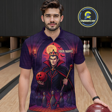 Load image into Gallery viewer, Custom Vampire Bowling Team Shirt Polo &amp; Quarter-Zip Bowling League Jersey for Men Outfit QZT752