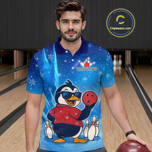 Load image into Gallery viewer, Funny Christmas Penguin Bowling Shirt for Men Custom Bowling Team Jersey Bowling Unisex QZT796