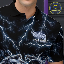 Load image into Gallery viewer, Custom Thunder Skeleton Bowling Jersey for Men Polo &amp; 1/4 Zip Bowling Team Shirts HNT152