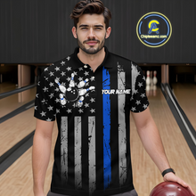 Load image into Gallery viewer, Custom Blue US Flag Eagle Bowling Jersey for Men Bowling Team Shirts Polo &amp; 1/4 Zip HNT119