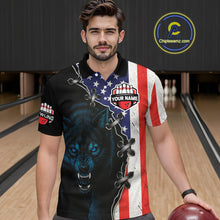 Load image into Gallery viewer, Patriotic Wolf Bowling Shirts for Team Men Women Wolf Bowling Jerseys American Flag MBL203