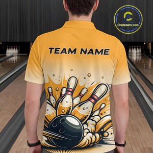Funny Beer Bowling Jersey for Men Custom Bowling Uniform Polo & 1/4 Zip Team Bowling Shirts HNT118