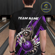 Load image into Gallery viewer, Custom Purple Raccoon Bowling Jersey for Men Bowling Team Shirts Bowling Polo &amp; 1/4 Zip HNT254