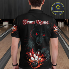 Load image into Gallery viewer, Custom Flame Wolf  Bowling Jersey for Men Bowling Uniform Polo &amp; 1/4 Zip Bowling Team Shirts HNT144