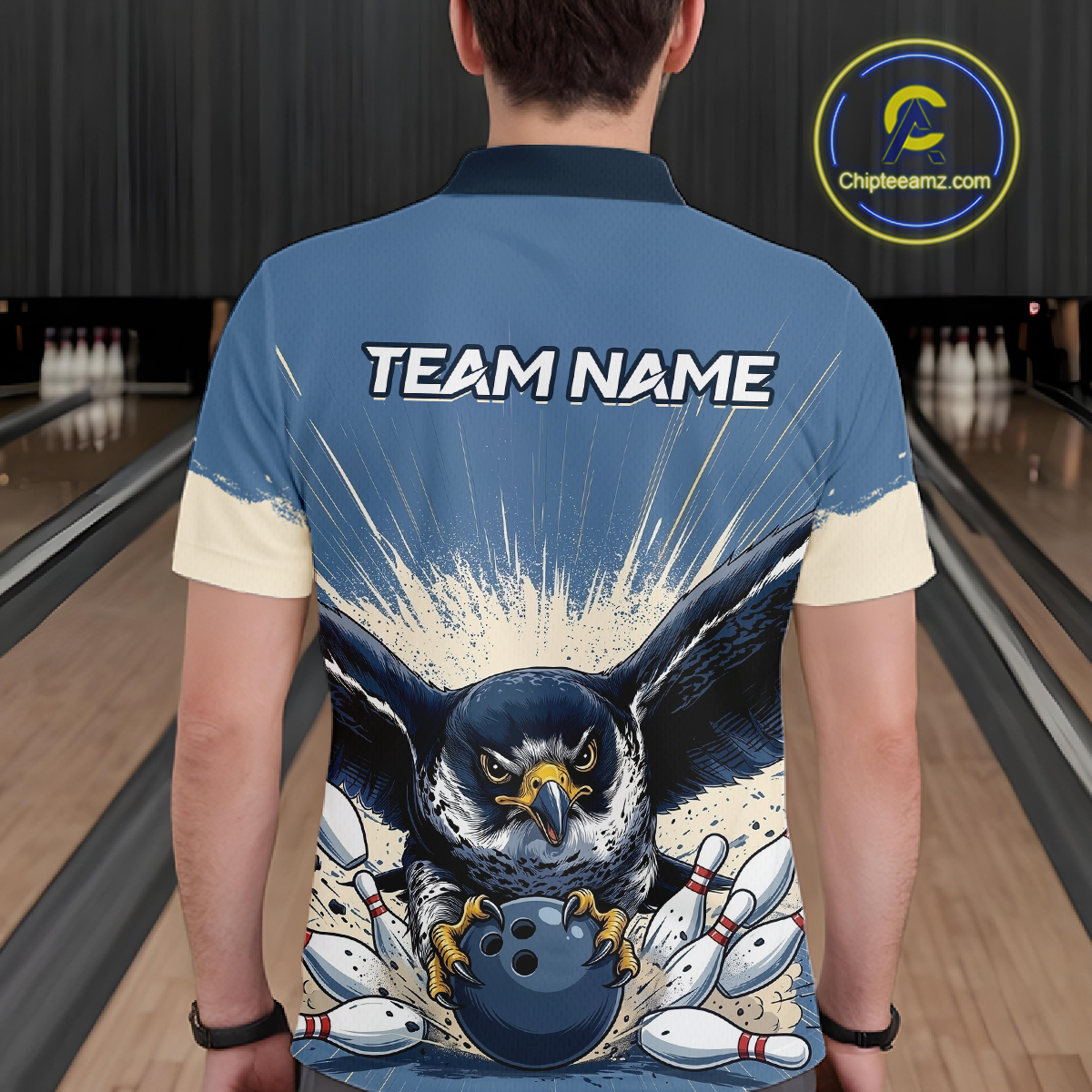 Custom Funny Falcon Bowling Jersey for Men Unisex Bowling Shirts for Team Polo & 1/4 Zip HNT244