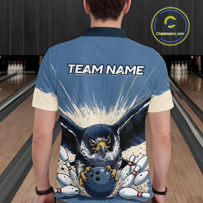 Custom Funny Falcon Bowling Jersey for Men Unisex Bowling Shirts for Team Polo & 1/4 Zip HNT244