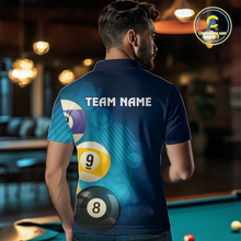 Load image into Gallery viewer, Custom 8 Ball Billiard Shirts for Men Billiard Team Shirts Billiard Uniform Polo &amp; 1/4 Zip Shirt NNT76