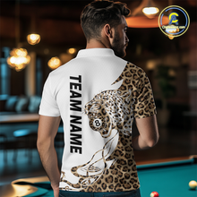 Load image into Gallery viewer, Personalized Leopard 8 Ball Billiard Shirts for Men Billiard Team Jersey Polo &amp; 1/4 Zip Shirts NNT66