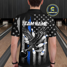 Load image into Gallery viewer, Custom Blue US Flag Eagle Bowling Jersey for Men Bowling Team Shirts Polo &amp; 1/4 Zip HNT119