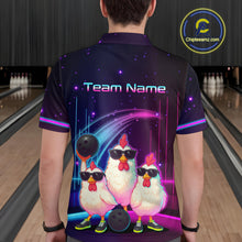 Load image into Gallery viewer, Neon Funny Family of Three Chicken Bowling Team Shirt for Men Bowling League Jersey Outfit Polo &amp; 1/4-Zip QZT761