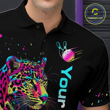 Load image into Gallery viewer, Custom Multicolor Leopard Bowling Shirts For Men Bowling Team Shirt Polo &amp; 1/4 Zip HNT134