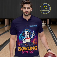 Load image into Gallery viewer, Funny Bowling Pins Music Shirt Custom Neon Bowling Jersey for Men Polo &amp; 1/4 Zip Bowling Gift QZT790