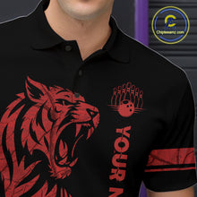 Load image into Gallery viewer, Red Tiger Bowling Shirts for Team Men Women Custom Bowling Jersey Polo &amp; Quarter Zip Shirt MBL188