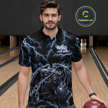 Load image into Gallery viewer, Custom Thunder Skeleton Bowling Jersey for Men Polo &amp; 1/4 Zip Bowling Team Shirts HNT152