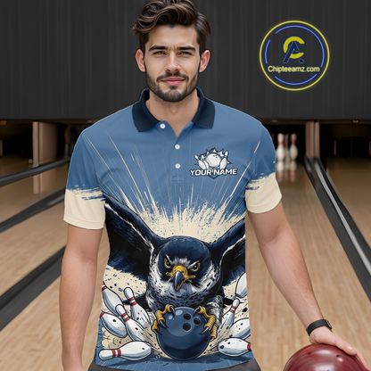 Custom Funny Falcon Bowling Jersey for Men Unisex Bowling Shirts for Team Polo & 1/4 Zip HNT244