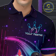 Load image into Gallery viewer, Neon Funny Family of Three Chicken Bowling Team Shirt for Men Bowling League Jersey Outfit Polo &amp; 1/4-Zip QZT761