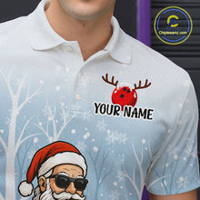 Load image into Gallery viewer, Funny Beer Santa Christmas Custom Bowling Jersey for Men Bowling Team Shirts Polo &amp; 1/4 Zip HNT141