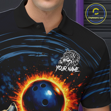Load image into Gallery viewer, Wolf Bowling Jersey for Men Polo &amp; 1/4 Zip Custom Wolf Bowling Team Shirts Bowling League HNT205