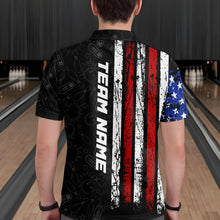 Load image into Gallery viewer, American Flag Bowling Custom Men Bowling Shirt Polo &amp; Quarter-Zip Bowling Team Jerseys HNT52