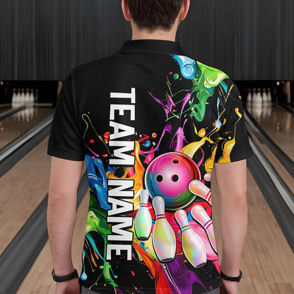 Colorful Bowling Shirt Bowling Jersey Men Personalized Bowling Team Jersey Polo & 1/4 Zip HNT33