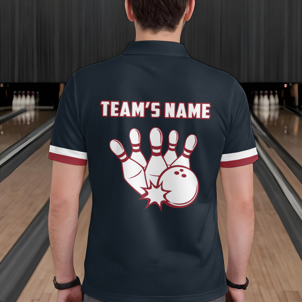 Custom Bowling Shirt With Name American Flag Bowling Jersey For Men Bowling Polo Shirt For Team BDT33