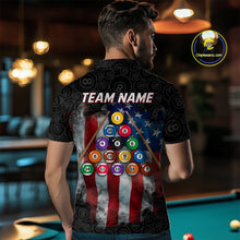 Load image into Gallery viewer, American Flag 8 Ball Billiard Shirts For Men Custom Pool Team Jerseys Polo &amp; Quarter Zip TDM3966