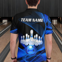 Load image into Gallery viewer, Blue Bowling Custom Men Bowling Shirt Polo &amp; Quarter-Zip Bowling Team Jerseys HNT53