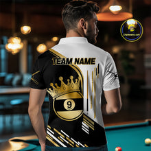 Load image into Gallery viewer, Personalized Golden 9 Ball Pool Crown Billiard Shirt For Men Custom Billiard Team Jerseys Uniform TDM4183
