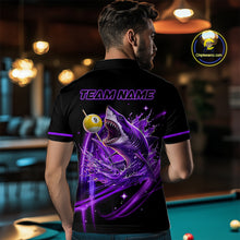 Load image into Gallery viewer, Purple 8 Ball &amp; 9 Ball Pool Billiard Shark Polo &amp; Quarter Zip For Men Custom Team Billiard Jerseys TDM4088