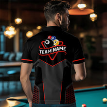 Load image into Gallery viewer, Personalized Billiard 8 Ball &amp; 9 Ball Pool Polo, 1/4 Zip For Men Custom Team Billiard Jerseys |Red TDM3547