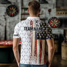 Load image into Gallery viewer, Grunge Retro US Flag Custom Darts Shirt For Men, Darts Jersey Pocket Option TDM3797