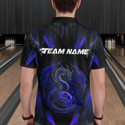 Blue Dragon Personalized Bowling Shirts For Men, Bowling Team Shirt Polo & Quarter-Zip HNT40