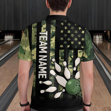 Load image into Gallery viewer, Personalized Camouflage Bowling Shirt for Men Women American Flag Polo Bowling Team Jersey QZT678